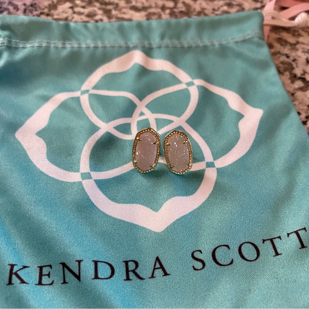 Kendra Scott Gold Diamond Drusy Stud Earrings